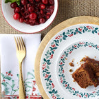 Corelle Vitrelle 18-Piece Christmas Service for 6 Dinnerware Set, Triple Layer Glass and Chip Resistant, Lightweight Round Holiday Plates and Bowls Set, Winter Berries
