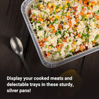Aluminum Pans Half Size, 9X13, Extra Heavy Duty Disposable Foil Pans For Baking (30 Pack) Roasting & Chafing, Deep Tin Foil Bakeware, Steam Table Tray, Cookware, Food Prepping, Cake & Oven Pan