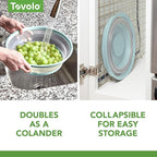 Tovolo Large Microwave Splatter Cover Blue Haze 13 inch Collapsible Silicone Splatter Cover for Extra Large Microwaves, Dishwasher Safe Vented Plate Guard BPA Reheating Cover for Food