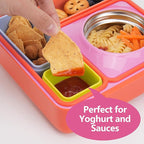 Silicone Dips Containers Compatible with OmieBox, 4 Pack Salad Dressing Container To Go for Most Bento Lunch Box, Small Snack Condiment Container with Lids for kids