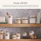 MACKENZIE-CHILDS Rosy Check Kitchen Canister, Decorative Pink-and-White Glass Storage Jar with Lid, Large