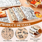Outus 1800 Pcs 12 x 12 Inch Deli Wax Paper Sheets Grease Resistant Tray Basket Liners Newsprint Paper Water and Grease Proof Sandwich Wrapping Square Hot Dog Wrappers for Food Baking (Brown,White)