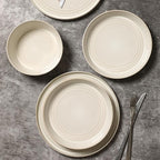 Stone Lain Claire 24-Piece Dinnerware Set Stoneware, Plates and Bowls Set, Dishwasher and Microwave Safe, Dish Set for 8, White