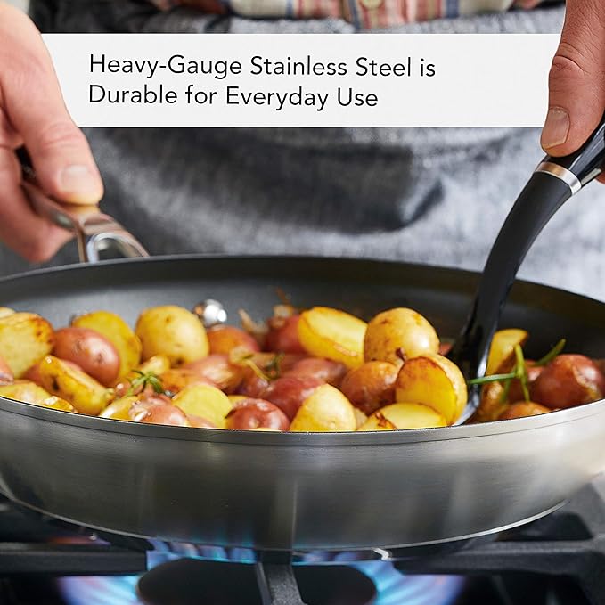 KitchenAid 71010 3-Ply Base Brushed Stainless Steel Nonstick Frying Pan/Fry Pan/Skillet, 12 Inch