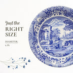 Spode Blue Italian Ascot Cereal Bowl Set of 4-8-Inch Earthenware Bowls with Oriental Design, Dishwasher & Microwave Safe Tableware for Breakfast, Soup, Rice, Dessert - Blue & White Dinnerware