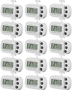 Frienda 16 Pack White Digital Fridge Thermometer Waterproof Refrigerator and Freezer Room Max/min Record Function LCD Screen Refrigerator Thermometer with Hook and Magnetic Back for Home