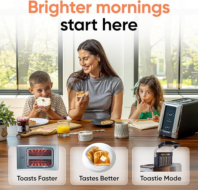 Revolution (Bundle) R180 Connect Touchscreen Smart Toaster + Toastie Press – Choose from 6 Bread Types, 7 Browning Levels, & Toastie Press Mode (Stainless Steel, 2-Slice)