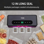 Vacuum Sealer For Food20 Pre-Cut Bags 118-inch Roll Bag, LED Digital Display with Inner Compartment, 4-in-1 Multi-Function Food Sealer with External Compact, Dark Gray.YLUZS