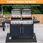 kanhiro Large 65 x 48 inches Under Grill Mat for Outdoor Grill, Indoor Fireplace/Fire Pit Mat, Double-Sided Fireproof Grill Pad, Oil-Proof Waterproof BBQ Protector for Decks and Patios
