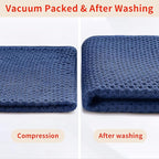 Homaxy 100% Cotton Waffle Weave Kitchen Dish Towels, Ultra Soft Absorbent Quick Drying Cleaning Towel, 13 x 28 Inches, 18-Pack, Navy Blue