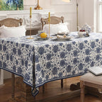 patdrea Designer Small Blue Tablecloth for Rectangle Table,Vintage Paisley Pattern Table Cloth,Decor Floral Cover Cloth for Kitchen Dining Christmas,Thanksgiving,Party,55"x71"-Lantang a