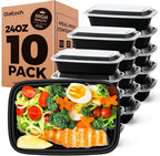 Glotoch Meal Prep Containers Reusable with Lids, 24oz 10 Pack (20-Piece) Food Storage Containers Microwave,Freezer,Dishwasher Safe, Leakproof & BPA Free Durable Plastic Bento Box To Go Take Out