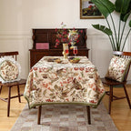 ISAENNE Designer Bohemian Linen Extra Long Rectangle Tablecloth,Colorful Floral Pattern Table Cloth,Wrinkle Resistant Decorative Tablecloths for Dining Thanksgiving Kitchen,63"*110"-Grace A