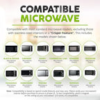 HOVER COVER Magnetic Splatter Cover, 12-Inch Clear BPA-Free Food Lid, Vented Plate Guard with Steam Vents, Anti-Splash Microwave Lid, Dishwasher Safe, Space-Saving Magnetic Storage - Ivory