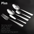 45-Piece Flatware Sets, Silverware Set for 8, Durable Stainless Steel Tableware in Ergonomic Design Size and Weight, Kitchen Utensils Set with Steak Knives, Rust-proof, Dishwasher Safe