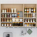 Stackable Expandable Metal Shelf Organizer - Adjustable Wire Storage Rack with Holes for Kitchen, Bathroom, Cabinet, Office - Space Saving, Durable & Sturdy Design（1PACK/Large/White