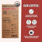 Wandering Bear Organic Mocha Cold Brew Coffee On Tap, Iced Coffee Drink - Extra Strong, Bold, Smooth, No Sugar Added, Shelf-Stable, Ready to Drink,Gluten Free & Vegan -16 Servings of 6fl.oz -96fl.oz