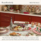 MACKENZIE-CHILDS Enamel Canister, Kitchen Storage Container with Lid, Large, Deck the Halls