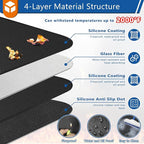 Round Under Grill Mat for Outdoor Grill, 60 Inch Anti-Slip BBQ Floor Mats, Easy to Clean Reusable Fireproof Grill Pad, Oil-Proof Waterproof Protector for Deck Fireplace Pit Mat Black