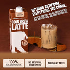 Wandering Bear Double Latte Organic Cold Brew Coffee — 32 fl oz, 3 pack - Creamy High-Protein Cold Brew Latte, 11 g Protein, Only 100 Calories, 5 g Sugar, Double Shot Strength (Shelf-Stable)