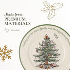 Spode Christmas Tree Sentiment Plate, 10.5-Inch Porcelain Dinner & Appetizer Dish, Holiday-Themed Serving Plate, Microwave & Dishwasher Safe, Festive Collectible Seasonal Dining