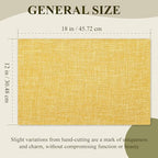 KXN Placemats Set of 6, Dual-Layer Thickened Faux Linen Table Mats, Heat Resistant & Wrinkle-Free, Machine Washable Cloth Place Mats for Kitchen Dining Indoor Outdoor (Yellow)