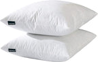 26x26 Euro Throw Pillow Inserts-Down Feather Pillow Inserts-Cotton Fabric-Set of 2-White.