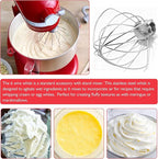 KN256 Stainless Steel Whisk for KitchenAid 6 Qt Bowl-Lift Stand Mixer, 6-Wire Whip Compatible with KV25, KP25, KP26, KL26, KD26, KP26, Heavy Duty 18/8 Stainless Steel, Dishwasher Safe, No Residue