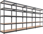 HOMEDANT 5 Tier Laminated Boltless Metal Shelving Unit Adjustable Garage Storage Utility Rack Heavy Duty Shelves Organization Multipurpose Shelf Warehouse Pantry Shed 35.9" W x 18.2" D x 71.3" H 4Pack