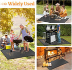 76 ×48 inches Under Grill Mat for Outdoor Grill/ Fireproof Grill Pad for Fire Pit, Double-Sided Indoor Fireplace Mat Fire Pit Mat, Oil-Proof Waterproof BBQ Mat Pads Protector for Deck Patio Gas Grills