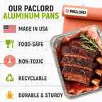 Aluminum Foil Pans - Half-Size 9" x 13", Pack of 25 - USA-Made Disposable Aluminum Trays for Steam Table & Chafing Racks - Great for Baking, Catering, BBQ, Parties, Food Delivery