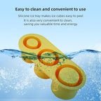 Ice Cube Tray for Stanley Cup, Silicone Ice Mould with Lid & Bin, Long Ice Cubes for 30-40Oz Tumbler, Easy Fill & Release, Perfect for Cocktails, Whiskey, Iced Coffee, Drinks, BPA Free (Yellow)