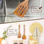 FJNATINH 2 Pcs Wooden Spatula Set for Cooking, Natural Teak Spatula and Slotted Turner for Non-stick Cookware, Kitchen Cooking Utensils for Frying Flipping Pancake Spatula