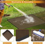 Anze Under Grill Mat for Outdoor Grill, 36x48 Inch Anti-Slip BBQ Floor Mats, Easy to Clean Reusable Fireproof Grill Pad, Oil-Proof Waterproof Protector for Indoor Fireplace Pit Mat Brown