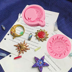 Greek Sun God Fondant Molds 4pcs, Moon Star Cake Decorating Silicone Molds, Chocolate Candy Clay Molds for Cupcake Toppers, Resin Crafts, Modeling Clay, Candles, Marzipan, Cookies, Dough, Flower Paste