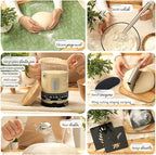 All-Inclusive 𝗣𝗥𝗘𝗠𝗜𝗨𝗠 Sourdough Starter Kit with Pot, 34 Oz Starter Jar, 4 Banneton Bread Proofing Baskets, Scraper, Scale, Sourdough Bread Baking Supplies, Detailed Beginner Guide & Recipes