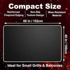 Under Grill Mats for Outdoor Grill – 60 x 40 Inch Fireproof Deck & Patio Protector, Heat Resistant BBQ Mat, Waterproof & Oil-Proof for Gas, Charcoal Grill, Smoker, Fire Pit