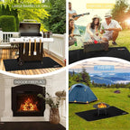 Large 60 x 42 Inch Under Grill Mats for Outdoor Grill,Double-Sided Fireproof/Waterproof/Oil-Proof Grill Pad,BBQ Mats for Outdoor Grill,Indoor Fireplace/Fire Pit Mat,Deck/Patio/Lawn Protector