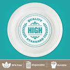 Plasticpro 9 inch Round Plastic Plates Microwaveable, Disposable, White, Dinnerware 400 Count