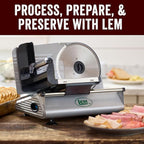 LEM Products 7 ½ Inch Electric Meat Slicer Machine with a Stainless Steel Serrated Blade