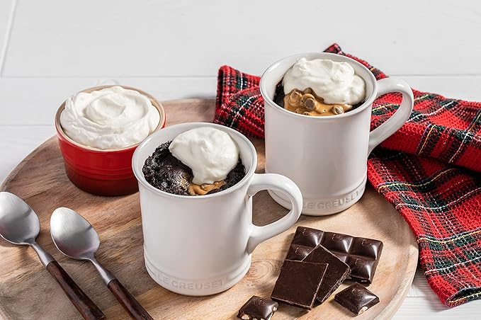 Le Creuset Enamel On Steel Demi Kettle & Stoneware Set of 2 Mugs, 1.25 qt. Kettle & (2) 14 oz. Mugs, Licorice