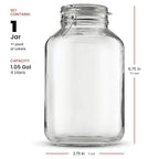 Bormioli Rocco Glass Fido Jars - 135.¼ Ounce - 4 Liter, with hinged hermetically Sealed Airtight lid for Fermenting, Canning, Preserving, With Exclusive Paksh Novelty Chalkboard Labels Set (1 Pack)