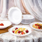 100PCS Rose Gold Plastic Bowls - 12 oz Disposable Salad Bowls - Heavy Duty Disposable Soup Bowl - Fancy Plastic Ice Cream Bowl for Weddings Parties Catering Picnics