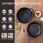 2-in-1 Pre-Seasoned Cast Iron Dutch Oven with Skillet Lid, 10 In Cast Iron Pot & Pan Set for Baking Bread, Frying, Camping, BBQ, Indoor & Outdoor Use