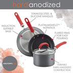 Rachael Ray Create Delicious Deep Hard Anodized Nonstick Frying Pan / Fry Pan / Hard Anodized Skillet - 10.25 Inch, Gray