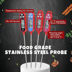 8 Pcs Meat Food Thermometer Food with Probe Water Liquid Instant Read Digital Thermometer Kitchen Cooking Supplies for Cooking BBQ Milk Yogurt (Red,Black,Pink,Blue)