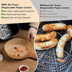 Vailnd Air Fryer Liners Disposable, 305 PCS 8" Round Unbleached Air Fryer Paper Liners, Heavy-Duty Air Fryer Liners for 5-8 qt Basket, Non-stick & Oil-Proof Parchment Paper for Oven, Pan