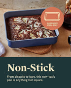 Caraway 9” Square Pan Duo - Non-Stick Ceramic Coating - Free From Forever Chemicals - Cake Pan Perfect for Brownies, Lemon Bars, & More - Black