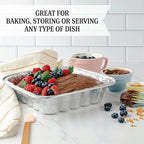 PLASTICPRO Disposable 10'' X 10'' X 3'' Inch Square Aluminum Tin Foil Baking Pans Bakeware - Cookware Perfect for Baking Cakes, Breads, Brownies, Bread, Meatloaf, Lasagna, Pack of 10