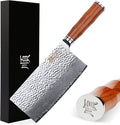 SUNLONG Meat Cleavers 7 inch Damascus Vegetable Cleaver Japanese Hammered Damascus Steel Bloodwood Handle